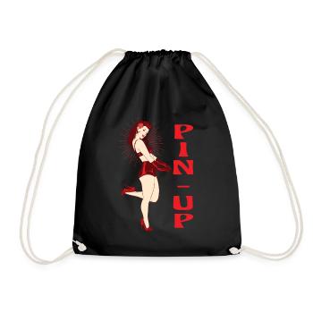 Pin up. Années 50 pin-up. Rockybilly rétro - Sac de sport léger - noir - Devant