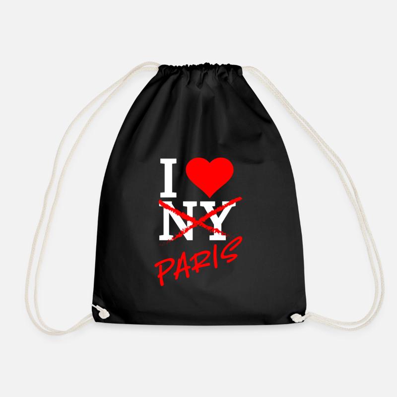 I Love Paris! - Drawstring Bag - black