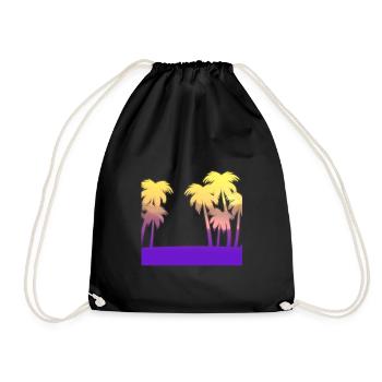 Palm island sunset - Drawstring Bag - black - Front