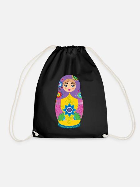 Matryoshka / matryoshka / matryoshka / matryoshka - Drawstring Bag - black