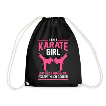 Cadeau de fille de karaté - Sac de sport léger - noir - Devant