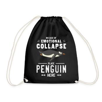 Place Penguin Here Zoo Antarctica Penguin Lover - Drawstring Bag - black - Front