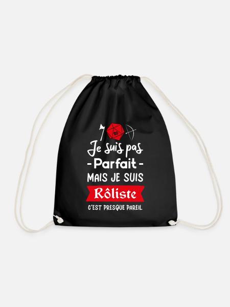 Je suis pas parfait mais je suis rôliste - Sac de sport léger - noir