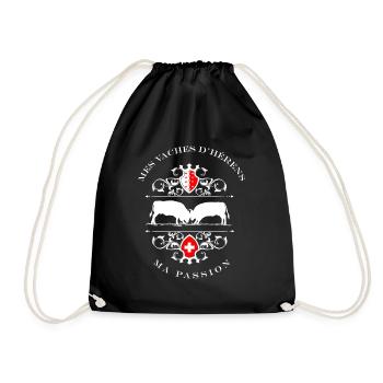Vache d'hérens, eringer, ma passion - Sac de sport léger - noir - Devant