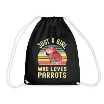 Parrot Macaw - Drawstring Bag - black - Front