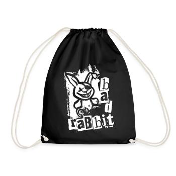 Bad Rabbit - Freches Häschen Kaninchen Hase - Turnbeutel - Schwarz - Vorne