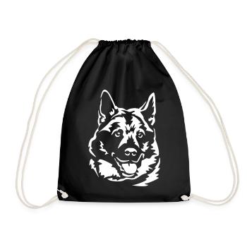Norwegischer Elchhund Kopf "Black Edition" - Turnbeutel - Schwarz - Vorne