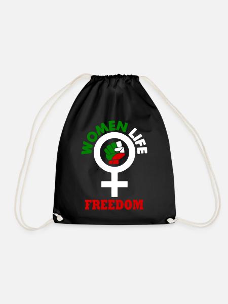 Women life freedom - Turnbeutel - Schwarz