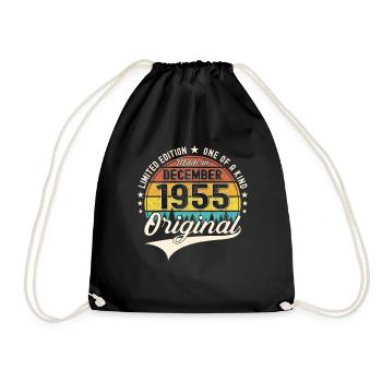 Cadeau original du 67e anniversaire de décembre 1955 - Sac de sport léger - noir - Devant