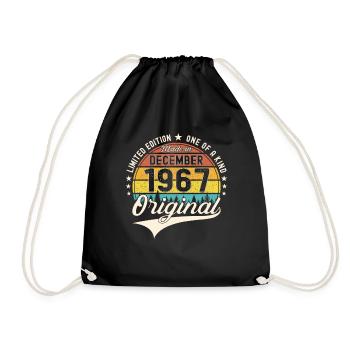 Original December 1967 55th birthday gift - Drawstring Bag - black - Front
