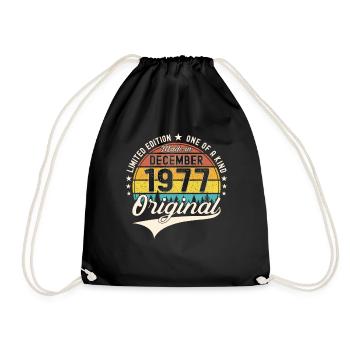 Original December 1977 45th birthday gift - Drawstring Bag - black - Front