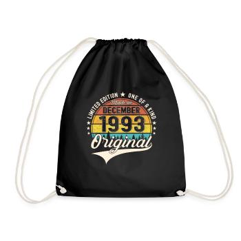 Original December 1993 29th birthday gift - Drawstring Bag - black - Front