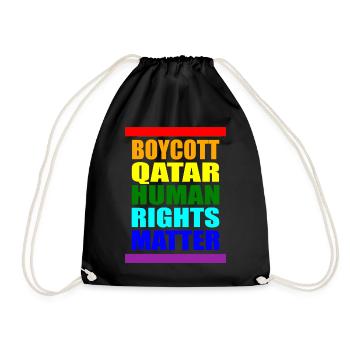 Boycott Qatar Qatar Human Rights Matter Verdict - Drawstring Bag - black - Front