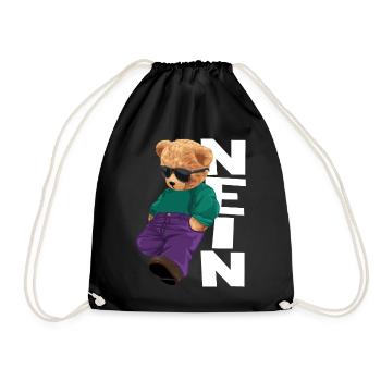 Teddy Rebel Neon Outfit NEIN - Turnbeutel - Schwarz - Vorne