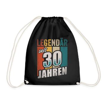 30. Geburtstag Legendär seit 30 Jahren - Turnbeutel - Schwarz - Vorne
