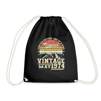 49. Geburtstag Mann Mai Jahrgang 1974 Vintage - Turnbeutel - Schwarz - Vorne
