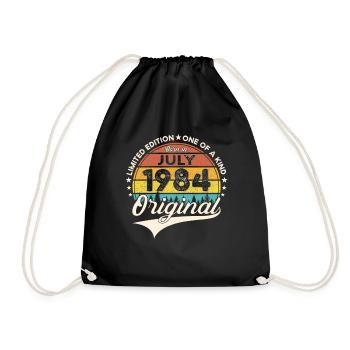 39th Birthday Man Born In July Born 1984 - Drawstring Bag - black - Front