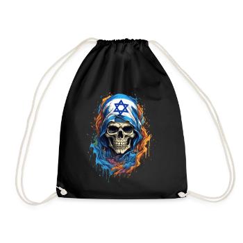 Israeli Skull: Flag of Pride - Drawstring Bag - black - Front