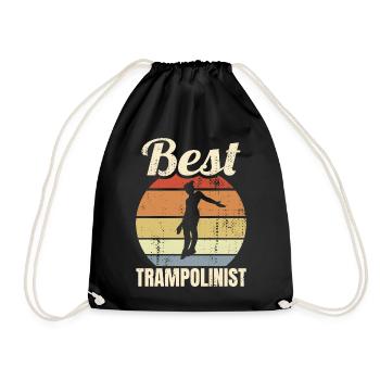 Vintage Trampoline Jumping - Drawstring Bag - black - Front