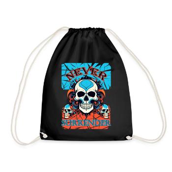 Never Surrender - Drawstring Bag - black - Front