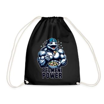 Pelmeni Power Schildkröte Geschenk - Turnbeutel - Schwarz - Vorne