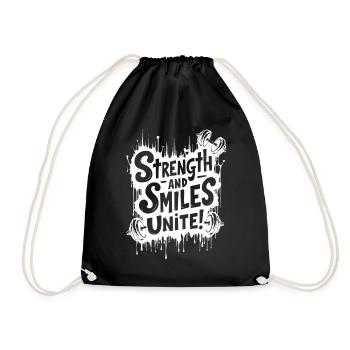 La force et le sourire s’unissent ! Citation de salle de sport - Sac de sport léger - noir - Devant