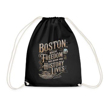 Boston: Where Freedom Was Born and History Lives - Drawstring Bag - black - Front