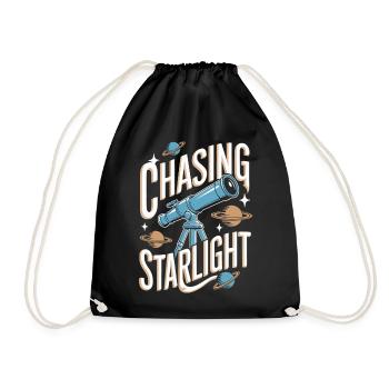 Telescope Astronomy Astrophotography - Drawstring Bag - black - Front