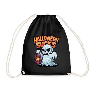 Halloween Sucks - Skull, Totenkopf, Geist - Turnbeutel - Schwarz - Vorne