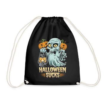 Halloween Sucks - Skull, Totenkopf, Geist - Turnbeutel - Schwarz - Vorne