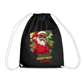 RELEXED CHRISTMAS SEASON - Cooler Weihnachtsmann - Turnbeutel - Schwarz - Vorne