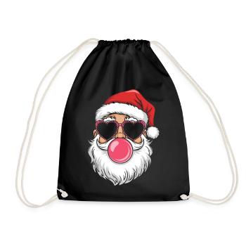 Cool Santa Christmas Trendy Funny - Drawstring Bag - black - Front