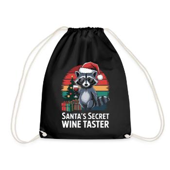 raton laveur Noël vin drôle - Sac de sport léger - noir - Devant