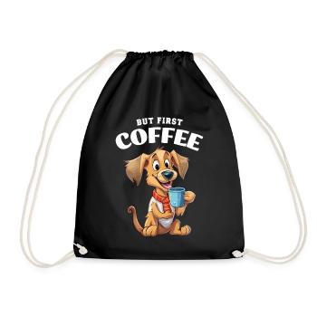 Chien de café Mais premier café Dire humour drôle - Sac de sport léger - noir - Devant