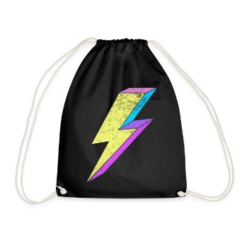 Design lumineux avec des couleurs pastel des années 80 - Sac de sport léger - noir - Devant