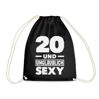 Funny 20th Birthday Gift - Drawstring Bag - black - Front