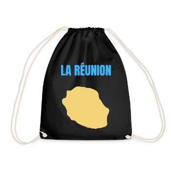 T-Shirt mit goldener Karte auf der Insel La Réunion - Turnbeutel - Schwarz - Vorne
