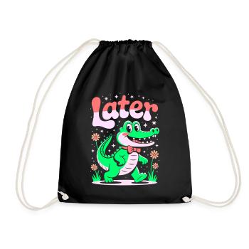 See You Later Aligator - Alligator Retro-Design - Turnbeutel - Schwarz - Vorne