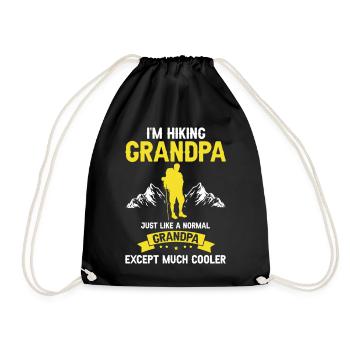 Cool Hiking Grandpa Mountain Outdoor Adventure - Drawstring Bag - black - Front