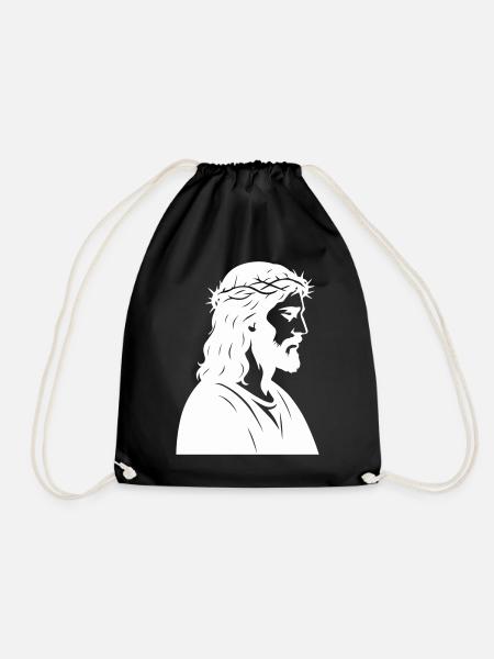 Jesus Christus Silhouette - Turnbeutel - Schwarz