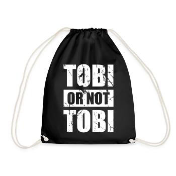 Tobi or not Tobi - Original Retro Design - Drawstring Bag - black - Front