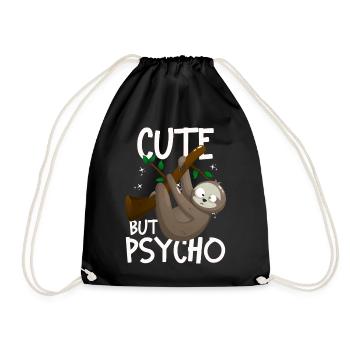 Paresseux mignon mais psychopathe fou - Sac de sport léger - noir - Devant