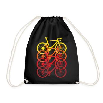 Retro Bike T-shirt Cycling Gift for Cyclist - Drawstring Bag - black - Front