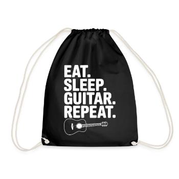 Eat. Sleep. Guitar. Repeat. - Drawstring Bag - black - Front