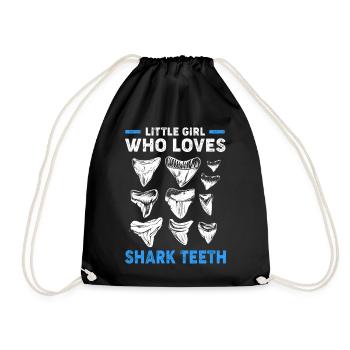 Sharks Shark Tooth Teeth Shark Teeth - Drawstring Bag - black - Front