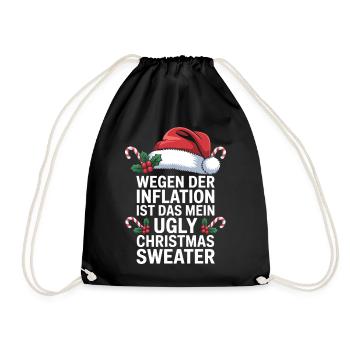 L’inflation rencontre le moche pull de Noël - Sac de sport léger - noir - Devant