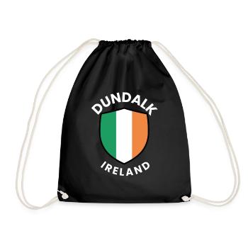 Dundalk Ireland Shield - Drawstring Bag - black - Front
