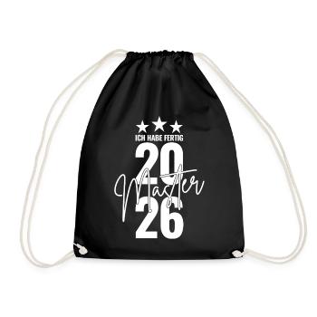 Master 2026 I have finished - Drawstring Bag - black - Front