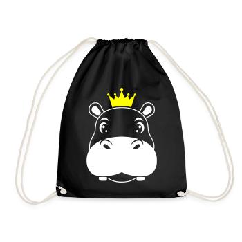 Roi Hippopotame Prince Héritier Vector - Sac de sport léger - noir - Devant