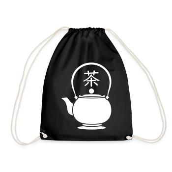 The Way of Tea - Japanese Zen Kyusu Art - Drawstring Bag - black - Front
